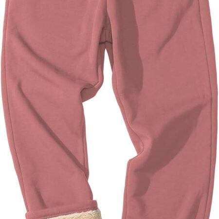 Men's Winter Fleece Pants Heavyweight Warm Sherpa Lined Sweatpants Running Jogger Pants with Pockets