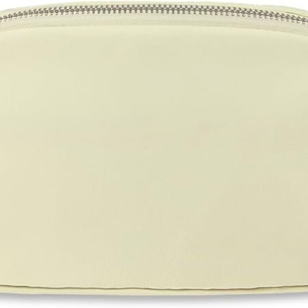 Fanny Packs for Women,Fashionable Crossbody Belt Bags Waist Pack for Teen Girls,Bum Hip Bag for Travel Hiking Cycling Running,Easy Carry Any Phone,Wallet (Beige-Two Zipper Pockets)