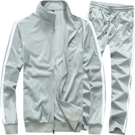 Men's Activewear Full Zip Warm Tracksuit Sports Set Casual Sweat Suit