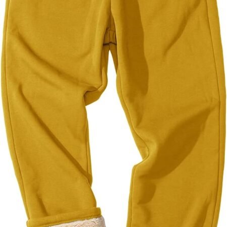 Men's Winter Fleece Pants Heavyweight Warm Sherpa Lined Sweatpants Running Jogger Pants with Pockets