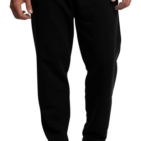 Men's Fleece Open Bottom Sweatpants with Pockets, Relaxed Fit, Moisture Wicking, Breathable