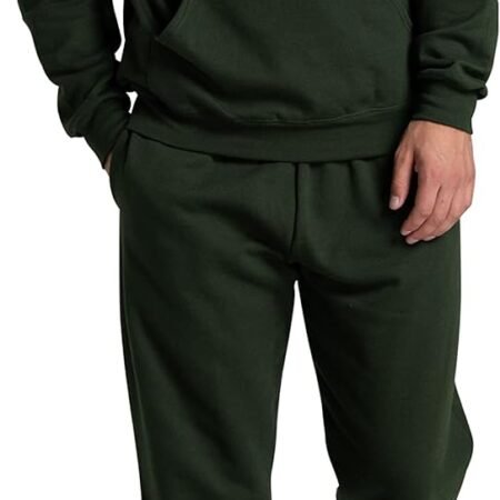 Fleece Elastic Bottom Sweatpants with Pockets, Relaxed Fit, Moisture Wicking, Breathable