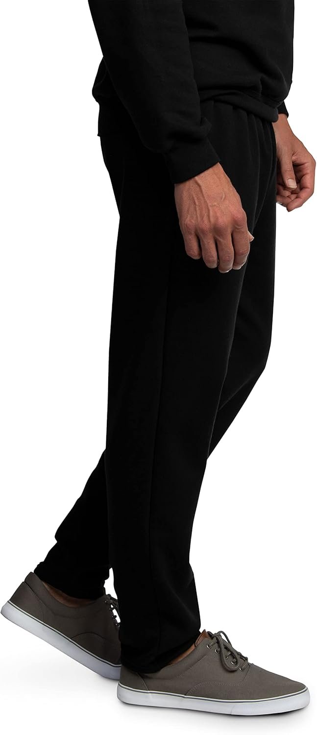Men's Fleece Open Bottom Sweatpants with Pockets, Relaxed Fit, Moisture Wicking, Breathable - Image 2