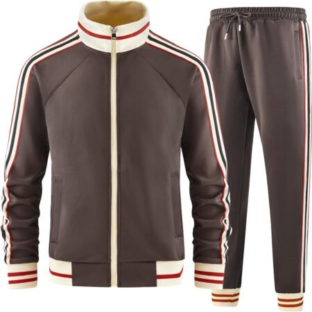 Men Track Suits Sets Long Sve Full-zip Sweatsuit Active Jackets and Pants 2 Piece Outfits