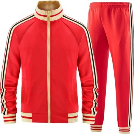 Men Track Suits Sets Long Sve Full-zip Sweatsuit Active Jackets and Pants 2 Piece Outfits