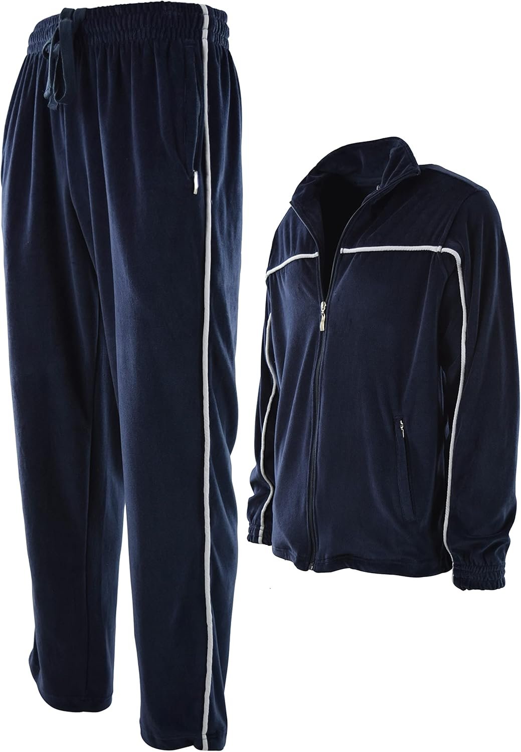 Mens Velour Tracksuit with Zippered Pockets