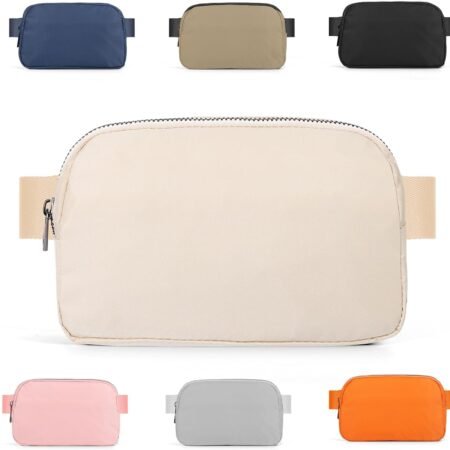 Mini Fanny Pack Creamy Belt Bag for Women and Men, Fashionable Waterproof Waist Pack with Adjustable Strap for Traveling, Hiking, Jogging, Cycling
