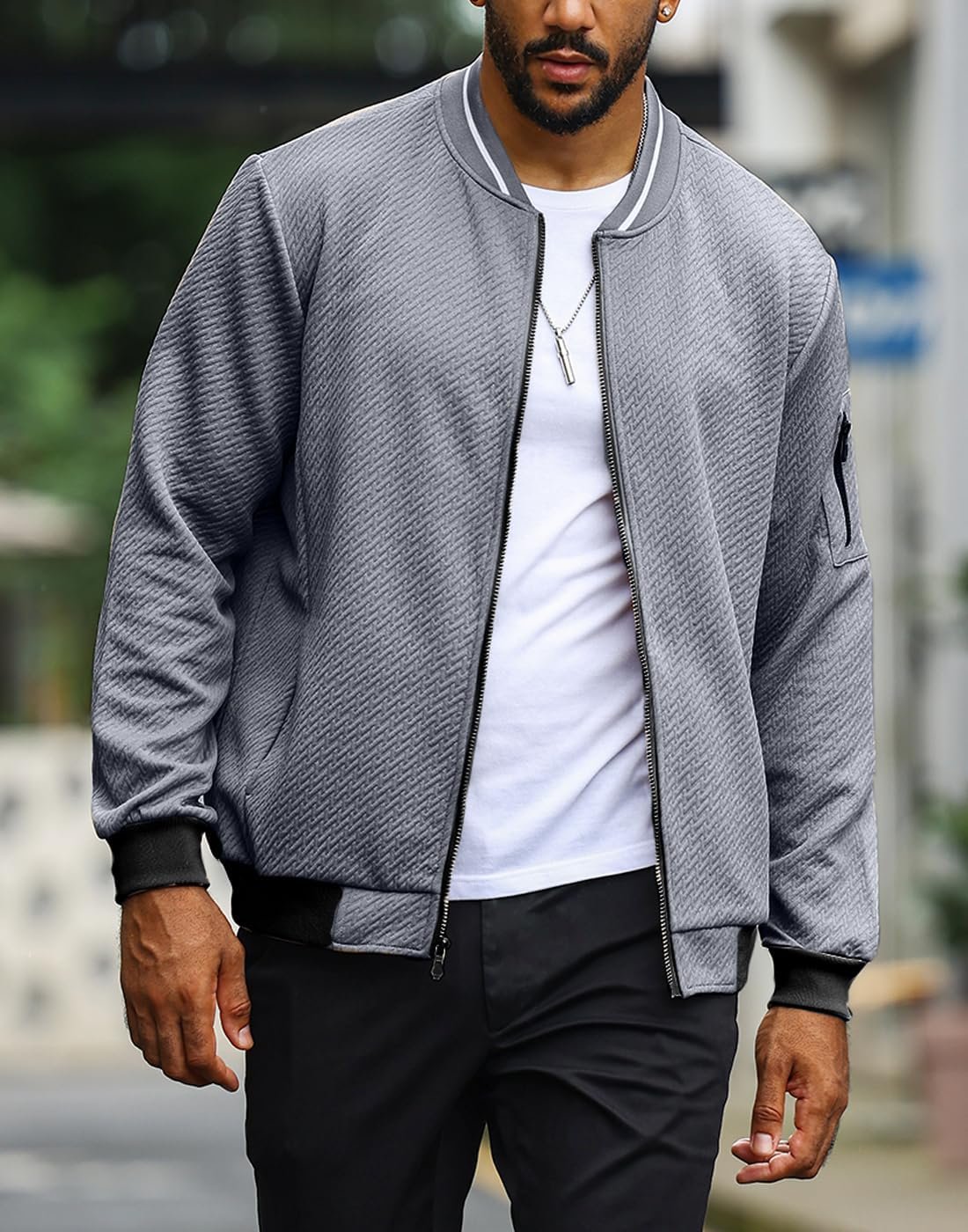 Mens Loose Fit Lightweight Jacket Casual Stylish bomber Jacket - Image 2