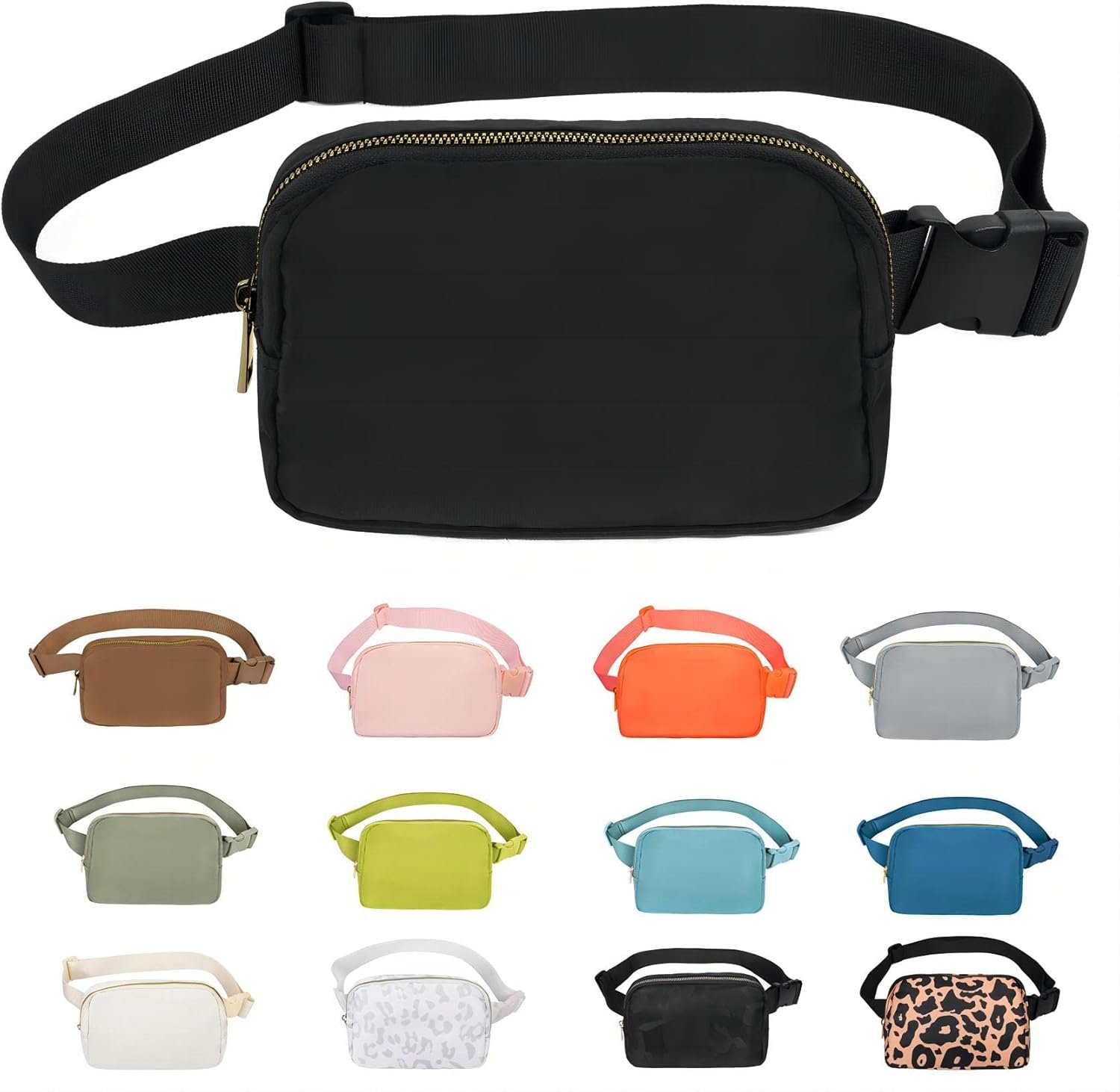 Waist Pack for Running Fanny Pack for Women and Men Gift Crossbody Belt Bag Bum Bag with Adjustable Strap for Sports for Men and Women Black