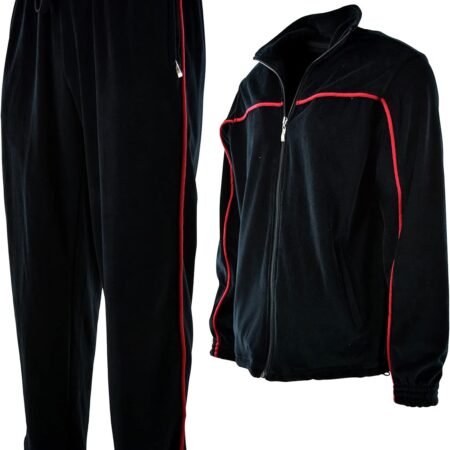 Mens Velour Tracksuit with Zippered Pockets
