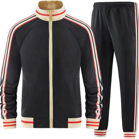 Men Track Suits Sets Long Sve Full-zip Sweatsuit Active Jackets and Pants 2 Piece Outfits