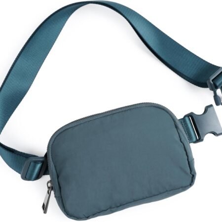 Unisex Mini Belt Bag with Adjustable Strap Small Fanny Pack for Workout Running Traveling Hiking, Blue
