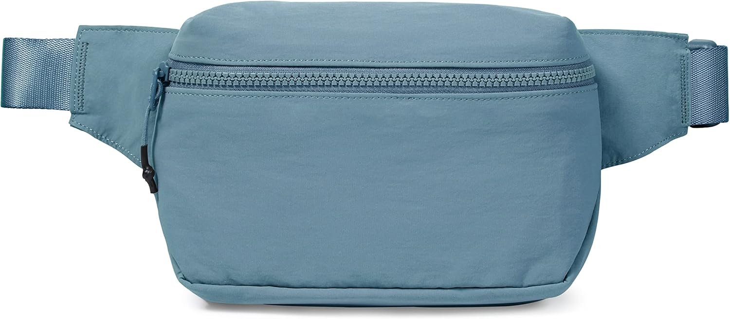 2L Belt Bag for Women Men, Crossbody Fanny Packs with Adjustable Strap Waist Pouch for Workout Hiking Running Travel, Yale Blue