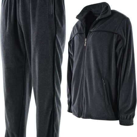 Mens Velour Tracksuit with Zippered Pockets