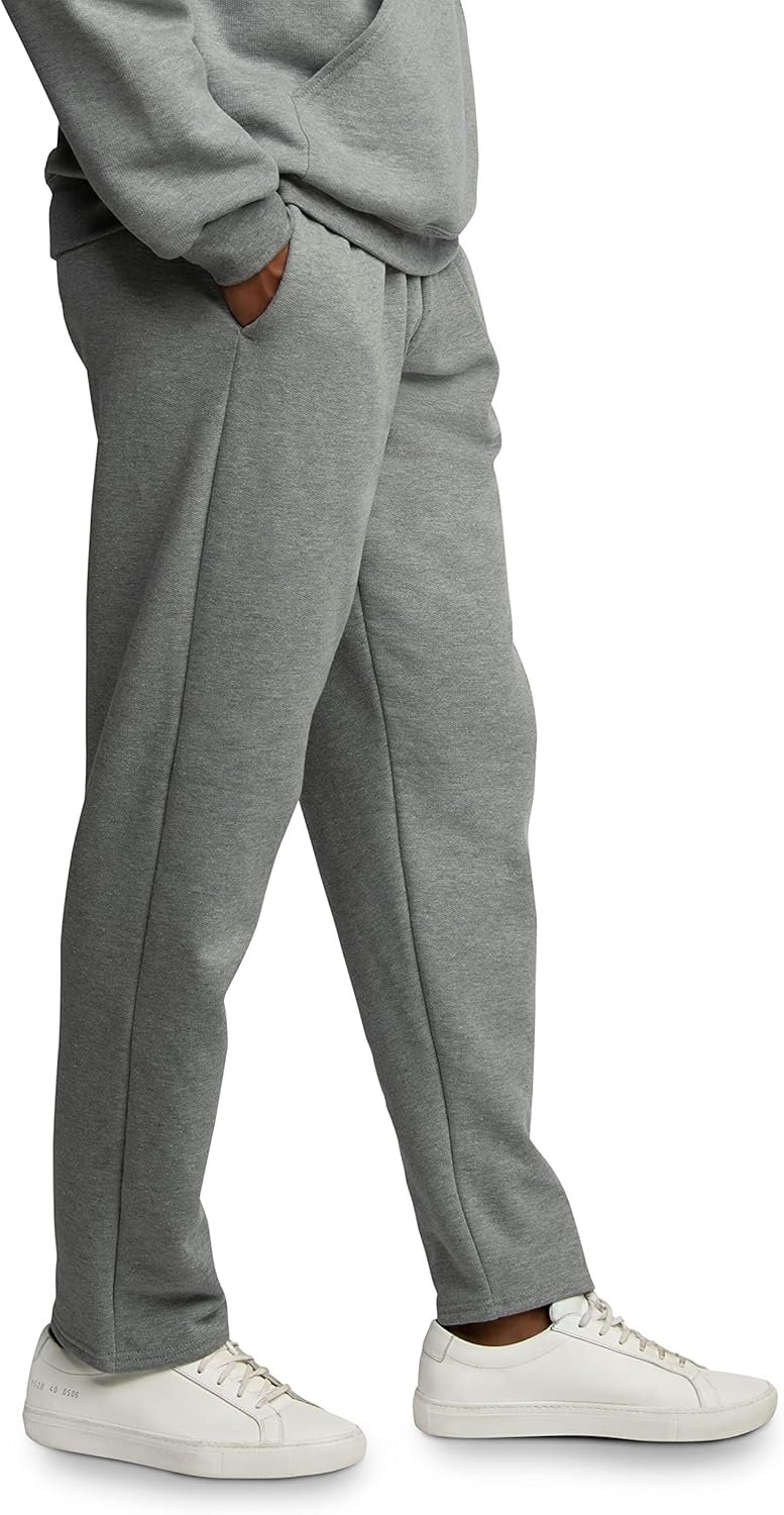 Men's Fleece Open Bottom Sweatpants with Pockets, Relaxed Fit, Moisture Wicking, Breathable - Image 2