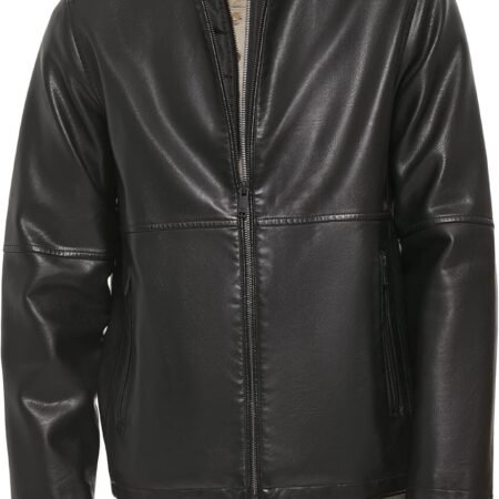 Men's  Faux Leather Racer Jacket