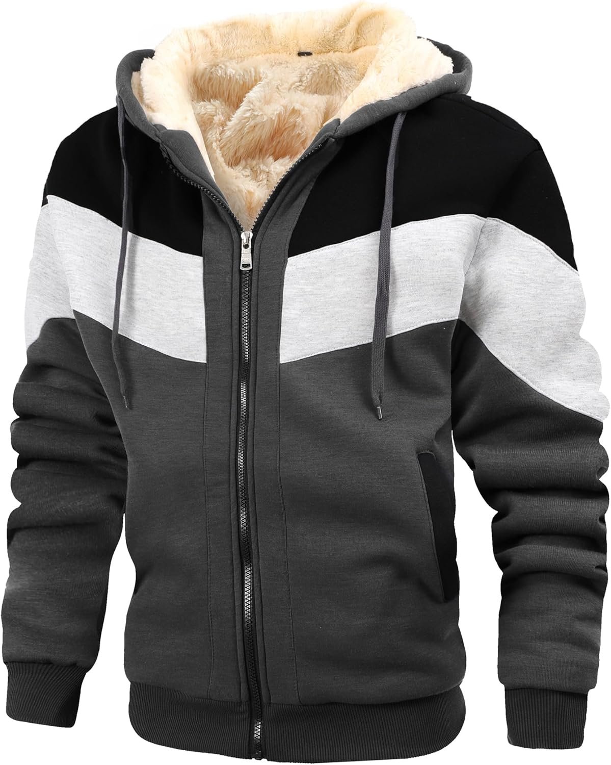 Thermal Jackets for Men Winter Warm Heavyweight Fce Jacket Wool Warm Thick Coats Outerwear