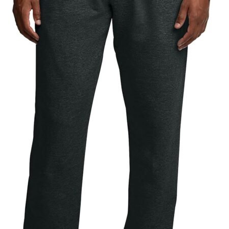 Men's Fleece Open Bottom Sweatpants with Pockets, Relaxed Fit, Moisture Wicking, Breathable