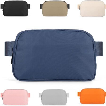 Mini Fanny Pack Blue Belt Bag for Women and Men, Fashionable Waterproof Waist Pack with Adjustable Strap for Traveling, Hiking, Jogging, Cycling