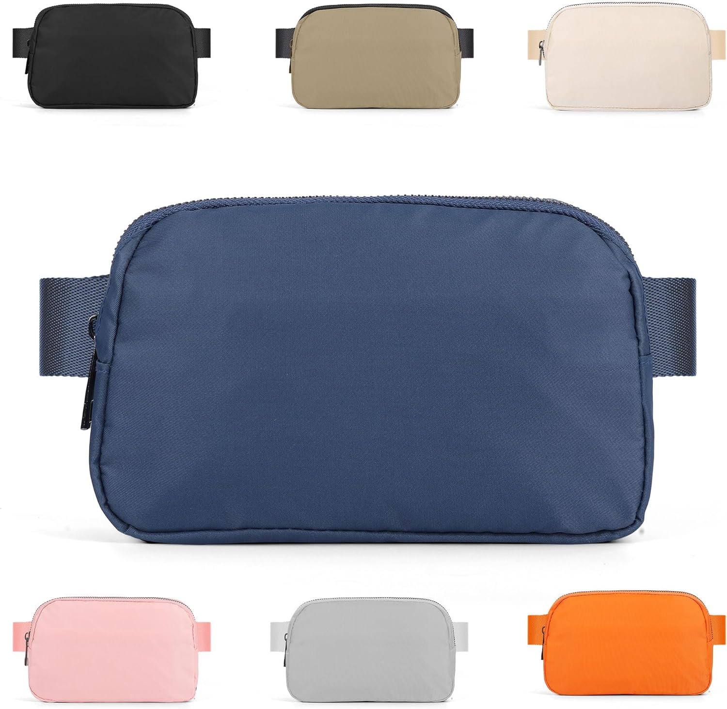 Mini Fanny Pack Blue Belt Bag for Women and Men, Fashionable Waterproof Waist Pack with Adjustable Strap for Traveling, Hiking, Jogging, Cycling