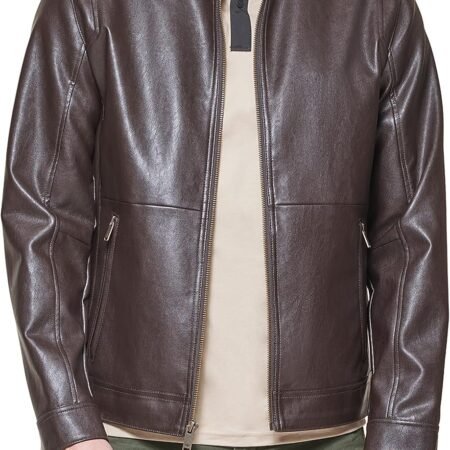 Men's  Faux Leather Racer Jacket