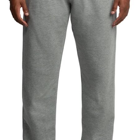 Men's Fleece Open Bottom Sweatpants with Pockets, Relaxed Fit, Moisture Wicking, Breathable
