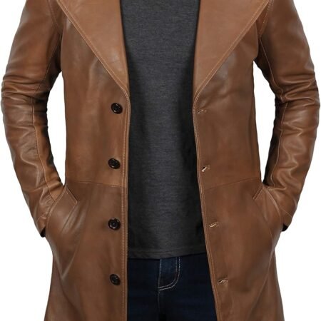 Leather Car Coats For Men - Black/Brown Real Leather Jacket Men